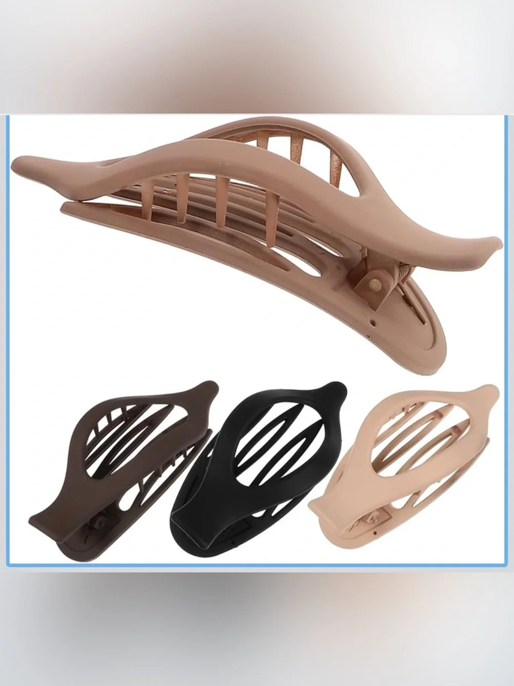Large Matte Hair Claw Clip - Nude NWT